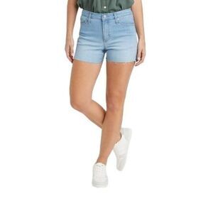 Universal Thread Women's High-Rise Midi‎ Jean Shorts 14 Light Wash Raw Hem NWT